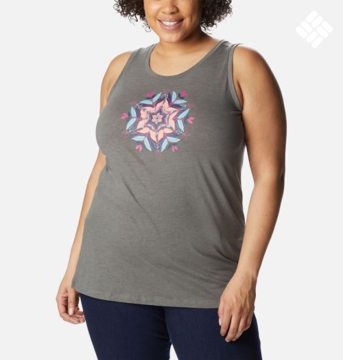 Women's Columbia Bluff Mesa Tanks Grey | Plus Size CA-Q608L